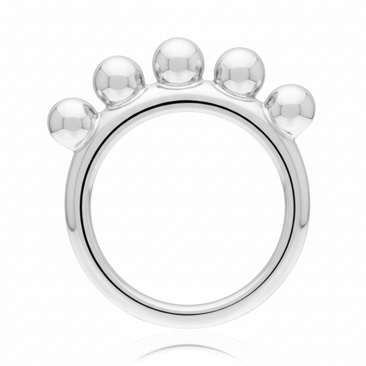 Anillo de plata 925 con burbujas de plata parado