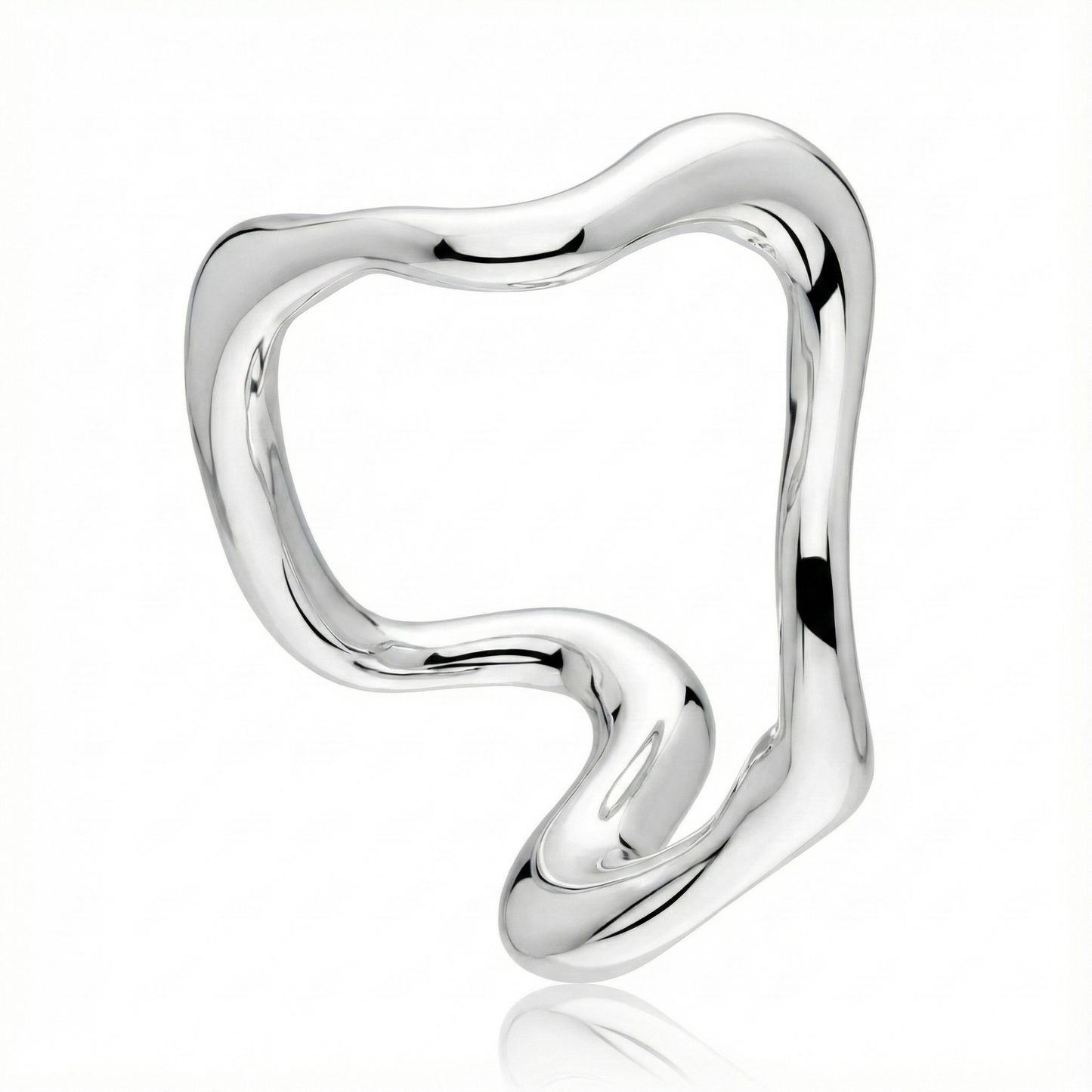 Anillo de Plata 925 en forma de ritmo tomada en angulo