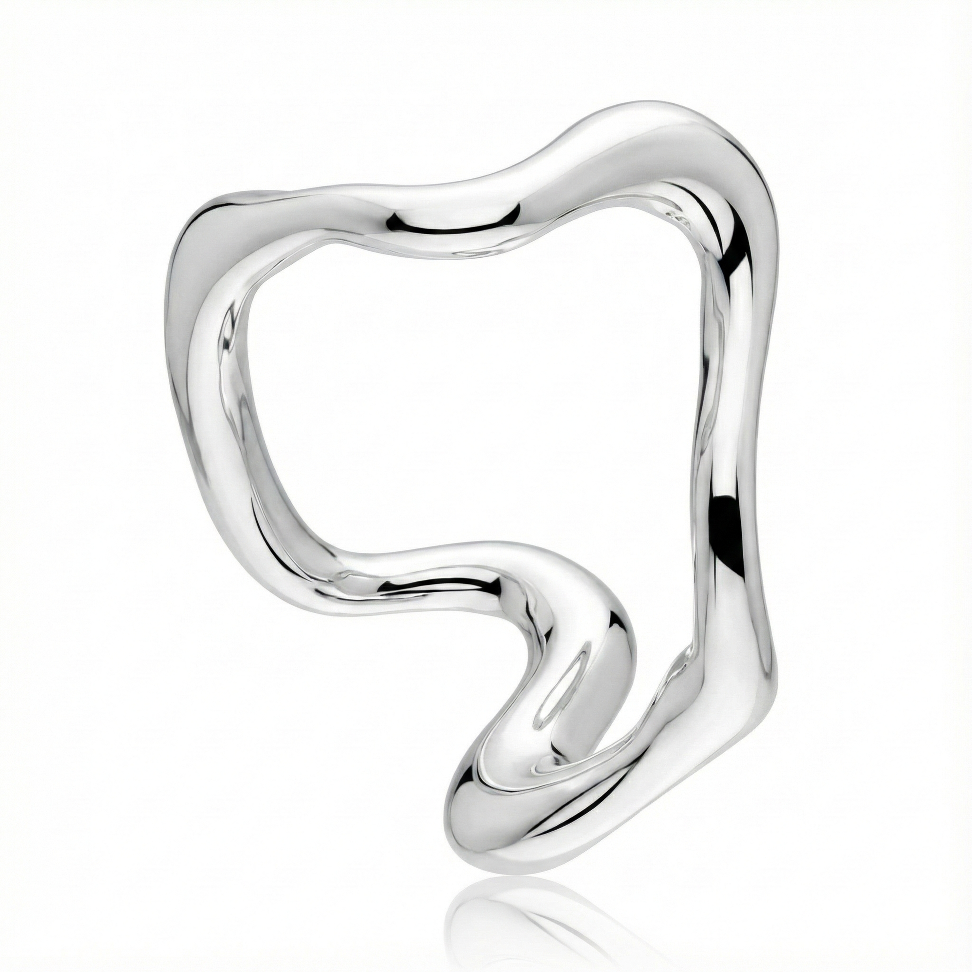 Anillo de Plata 925 en forma de ritmo tomada en angulo