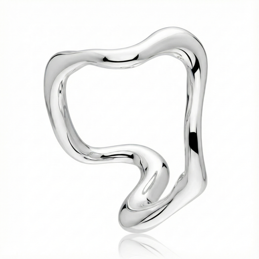 Anillo de Plata 925 en forma de ritmo tomada en angulo