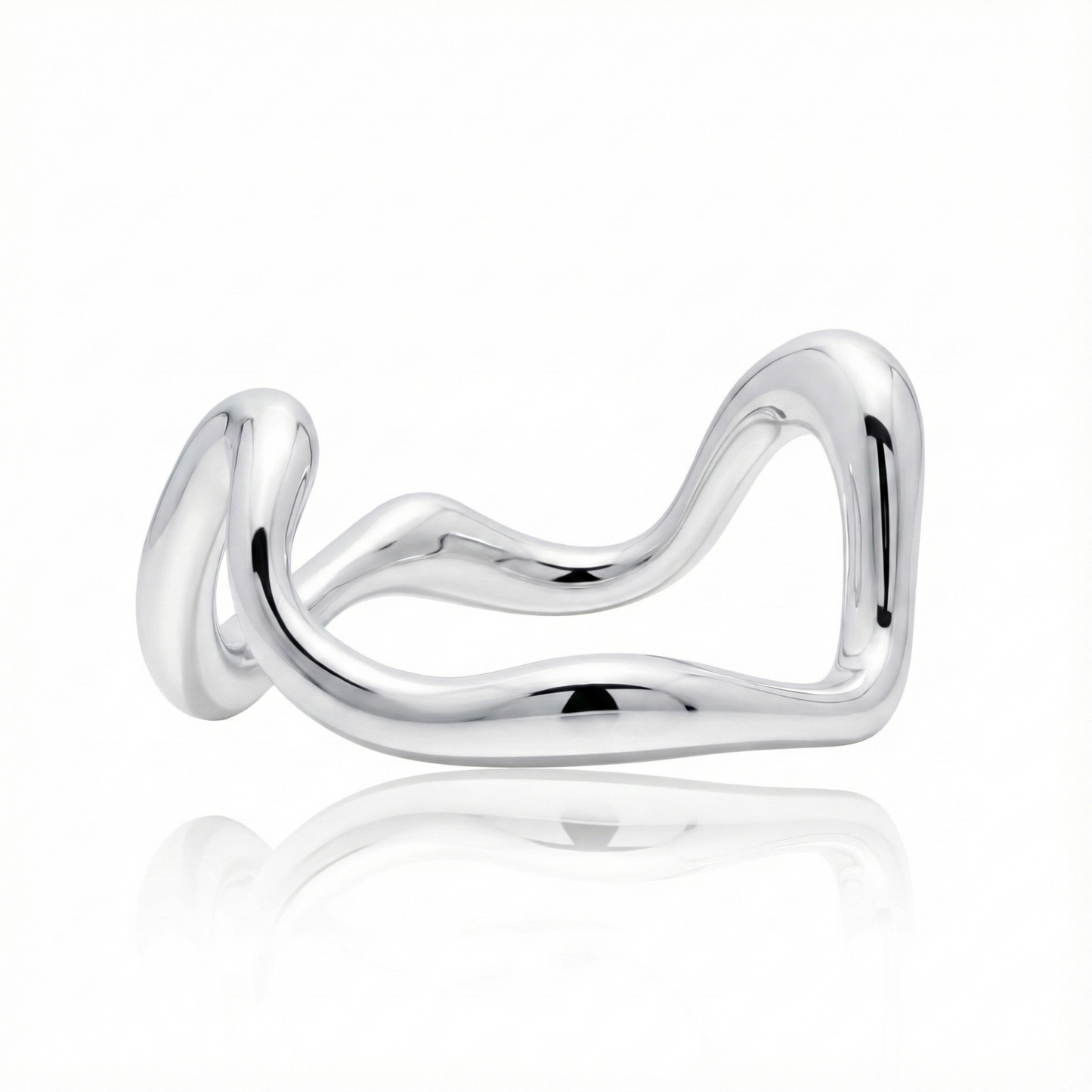 Anillo de Plata 925 en forma de ritmo tomada acostado