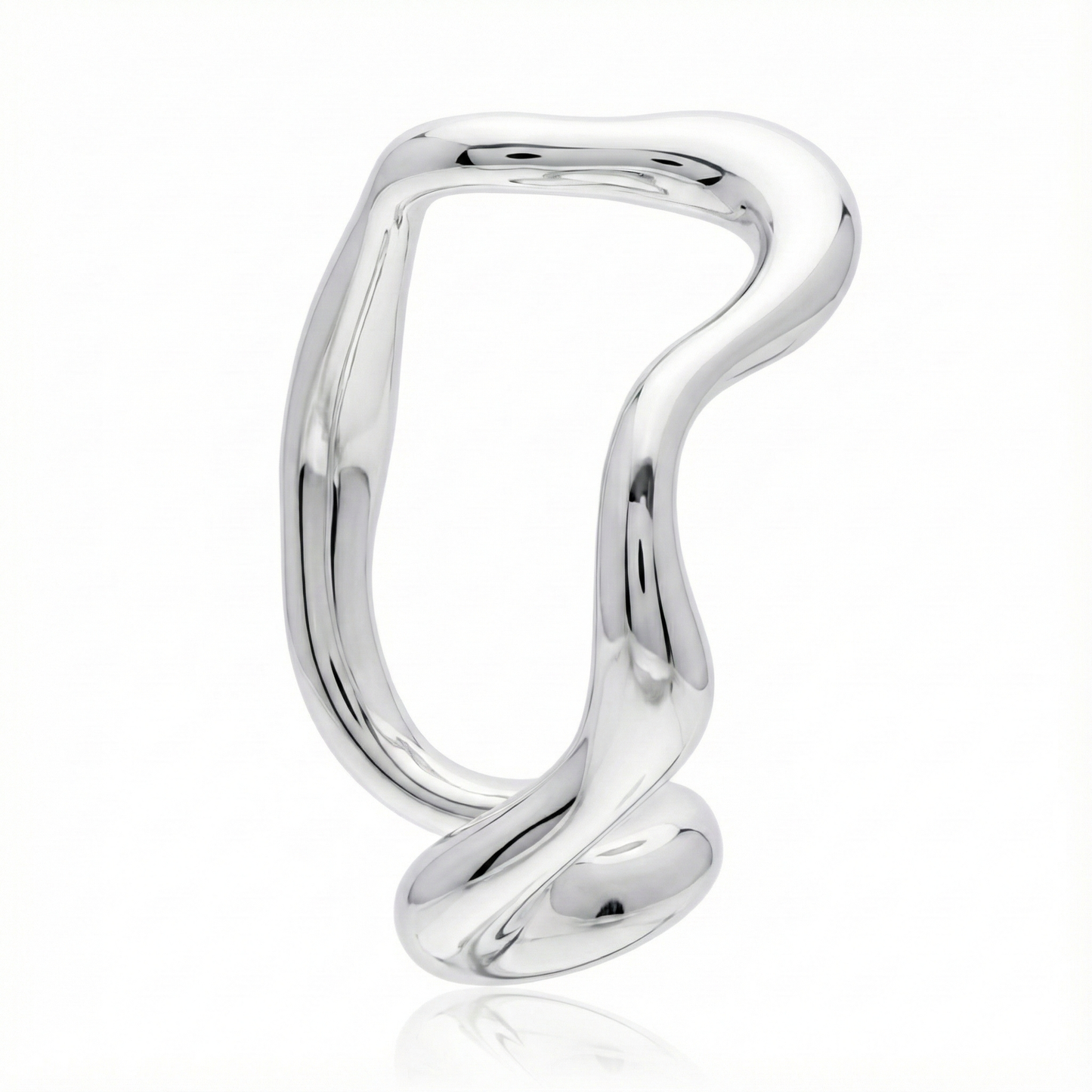 Anillo de Plata 925 en forma de ritmo tomada de lado