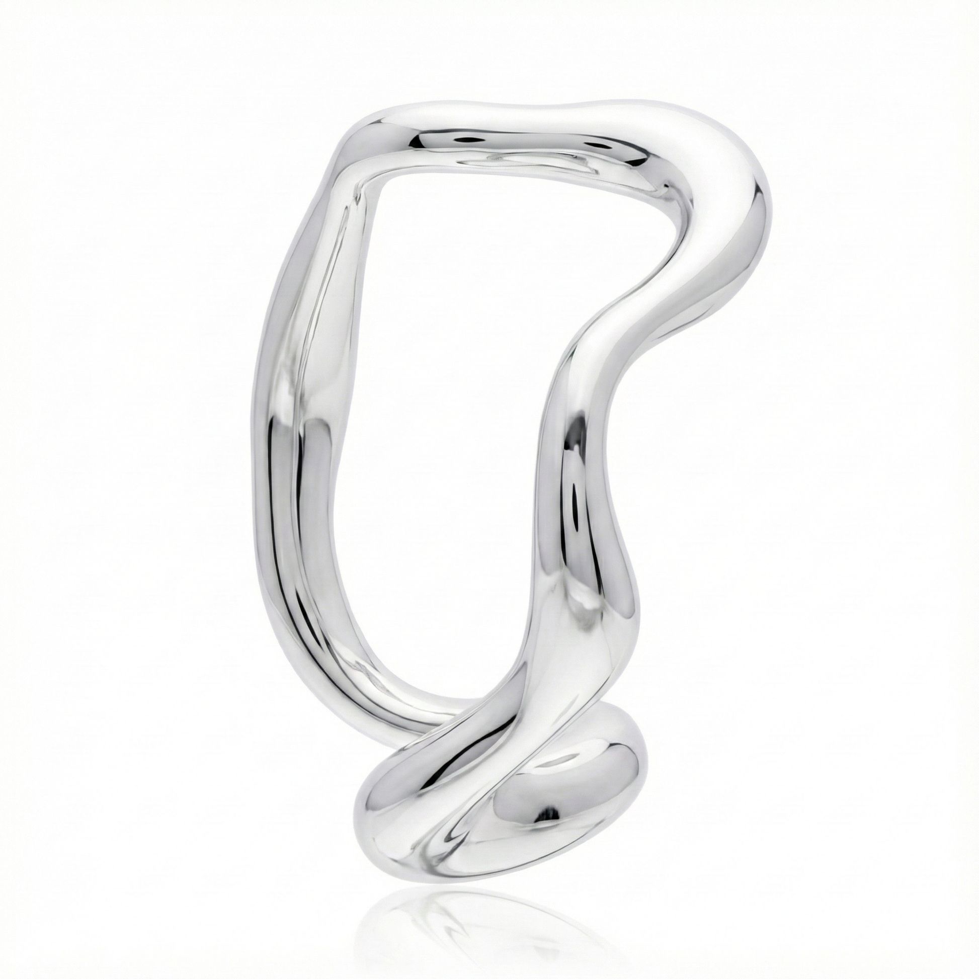 Anillo de Plata 925 en forma de ritmo tomada de lado