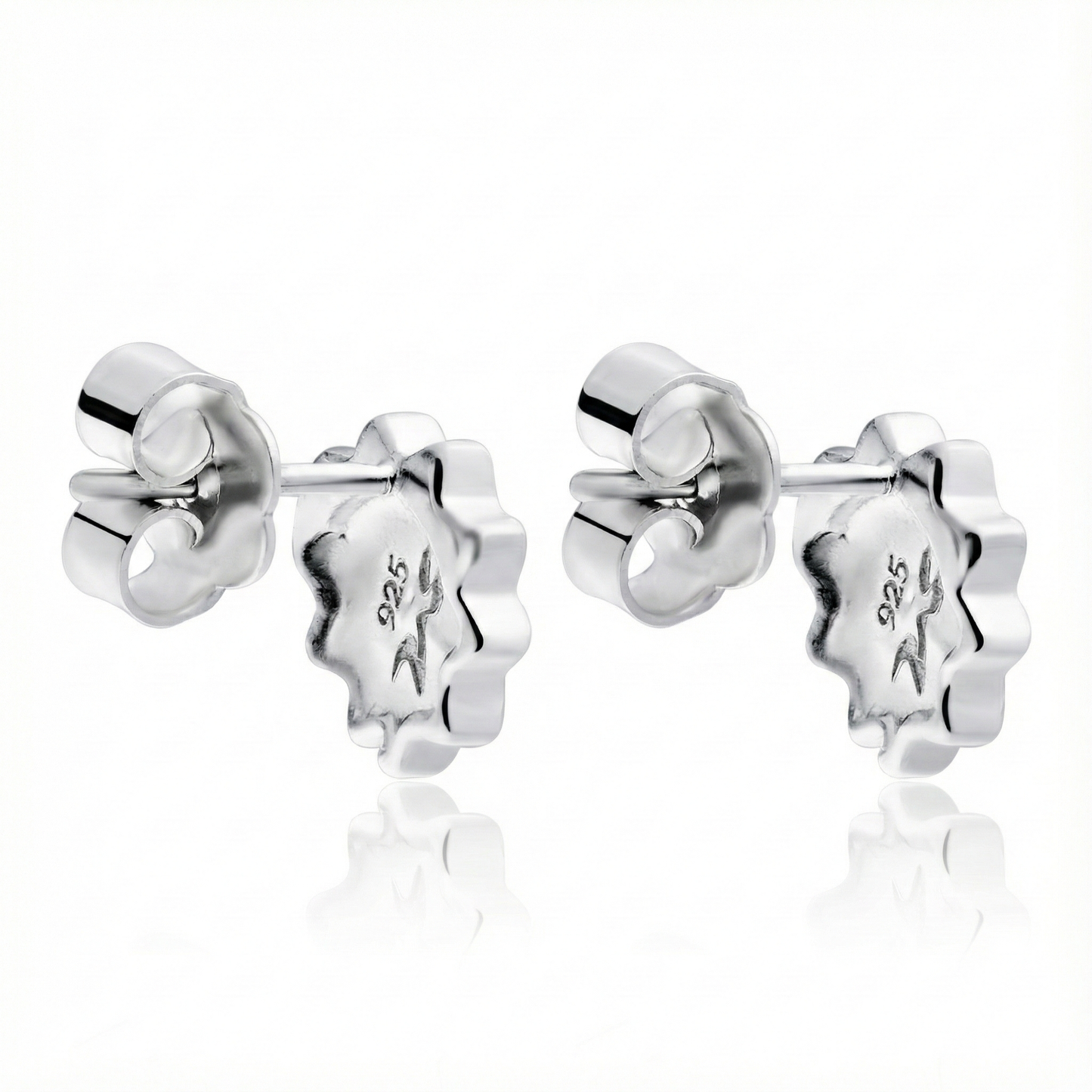 Aretes de Plata 925 con forma de candy por atras