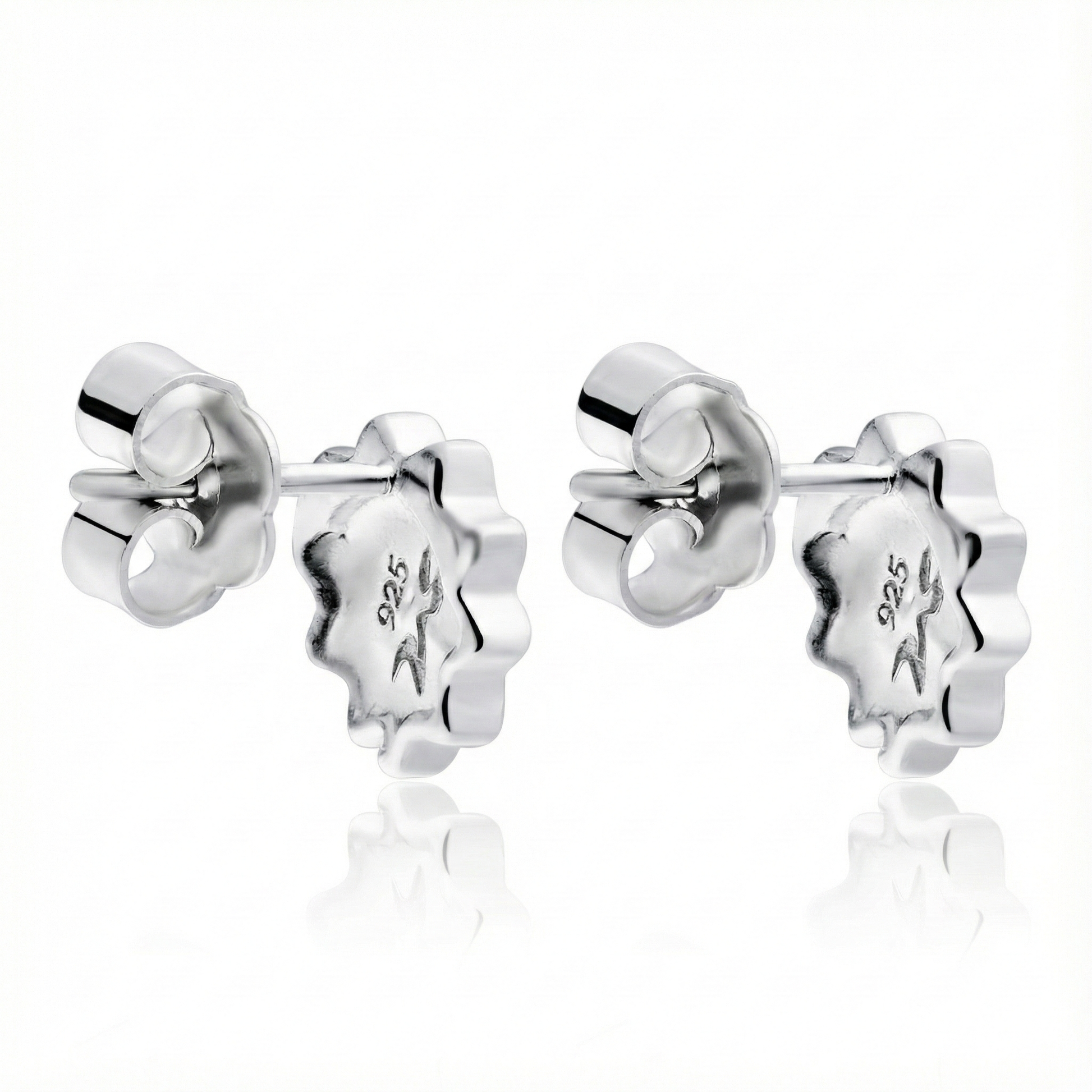 Aretes de Plata 925 con forma de candy por atras