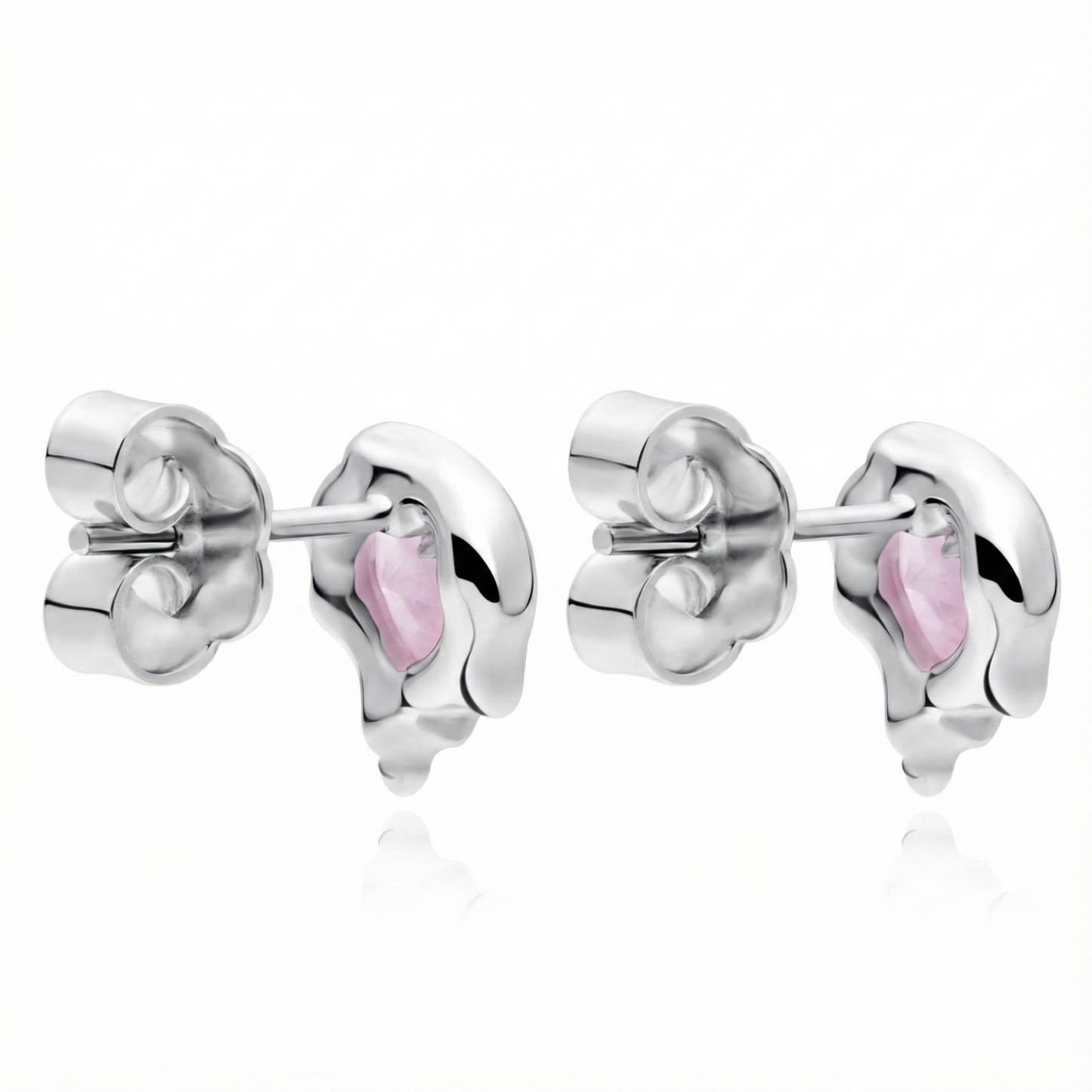 Aretes de Plata 925 modelo Dripping Love por atras