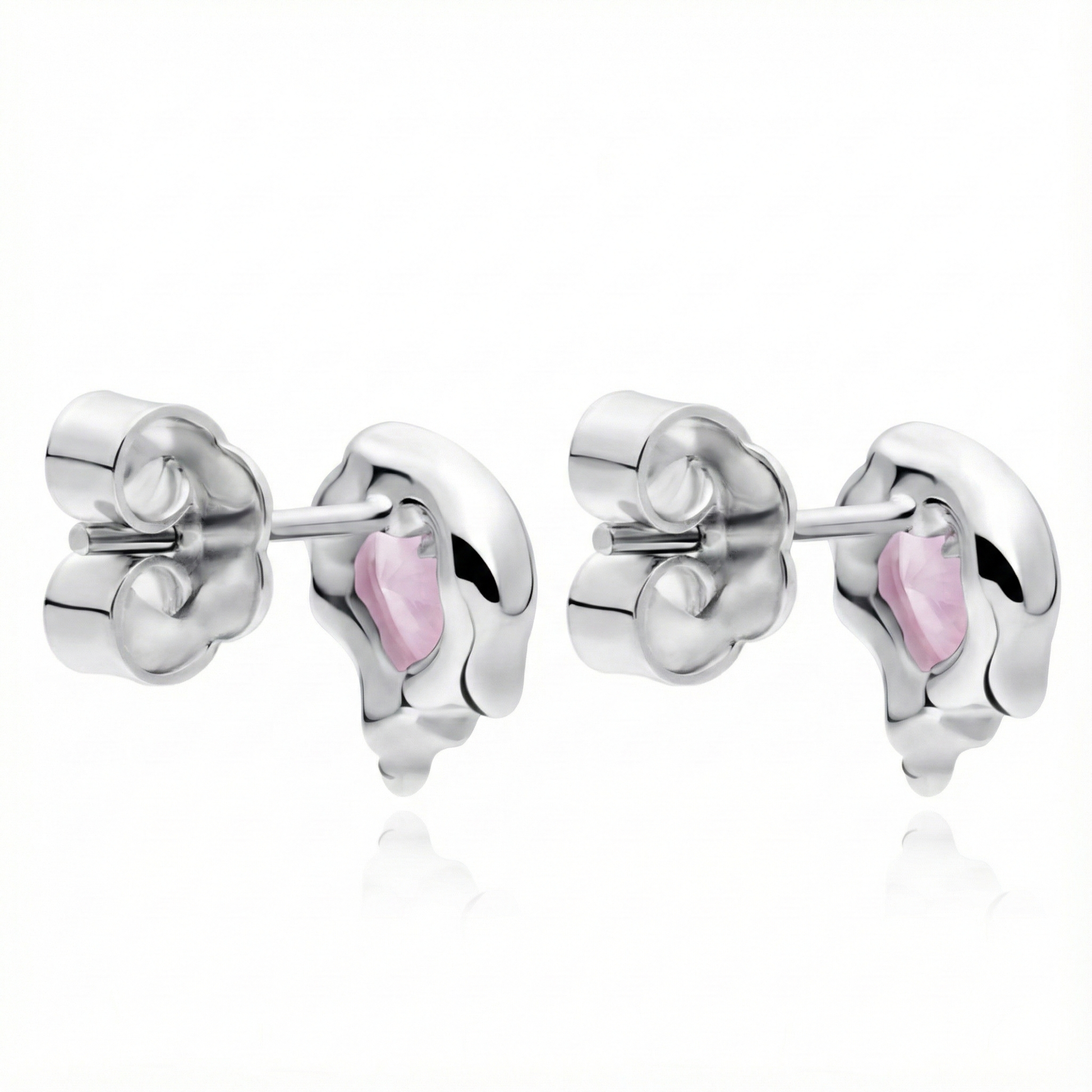 Aretes de Plata 925 modelo Dripping Love por atras