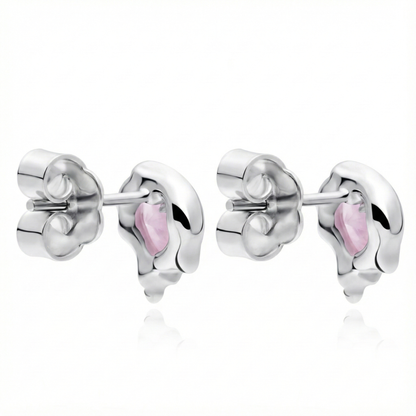 Aretes de Plata 925 modelo Dripping Love por atras