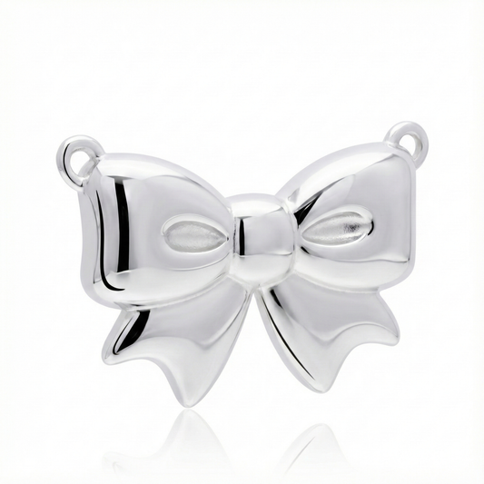 Dije de Plata 925 en forma de moño con angulo