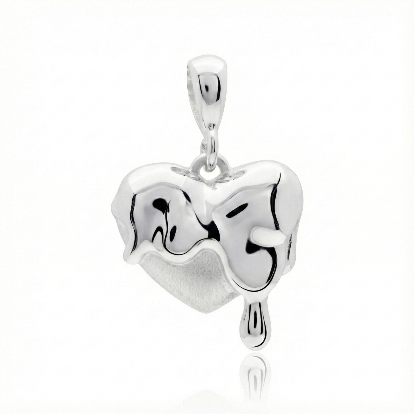 Dije de Plata Esterlina de corazon derretido frontal