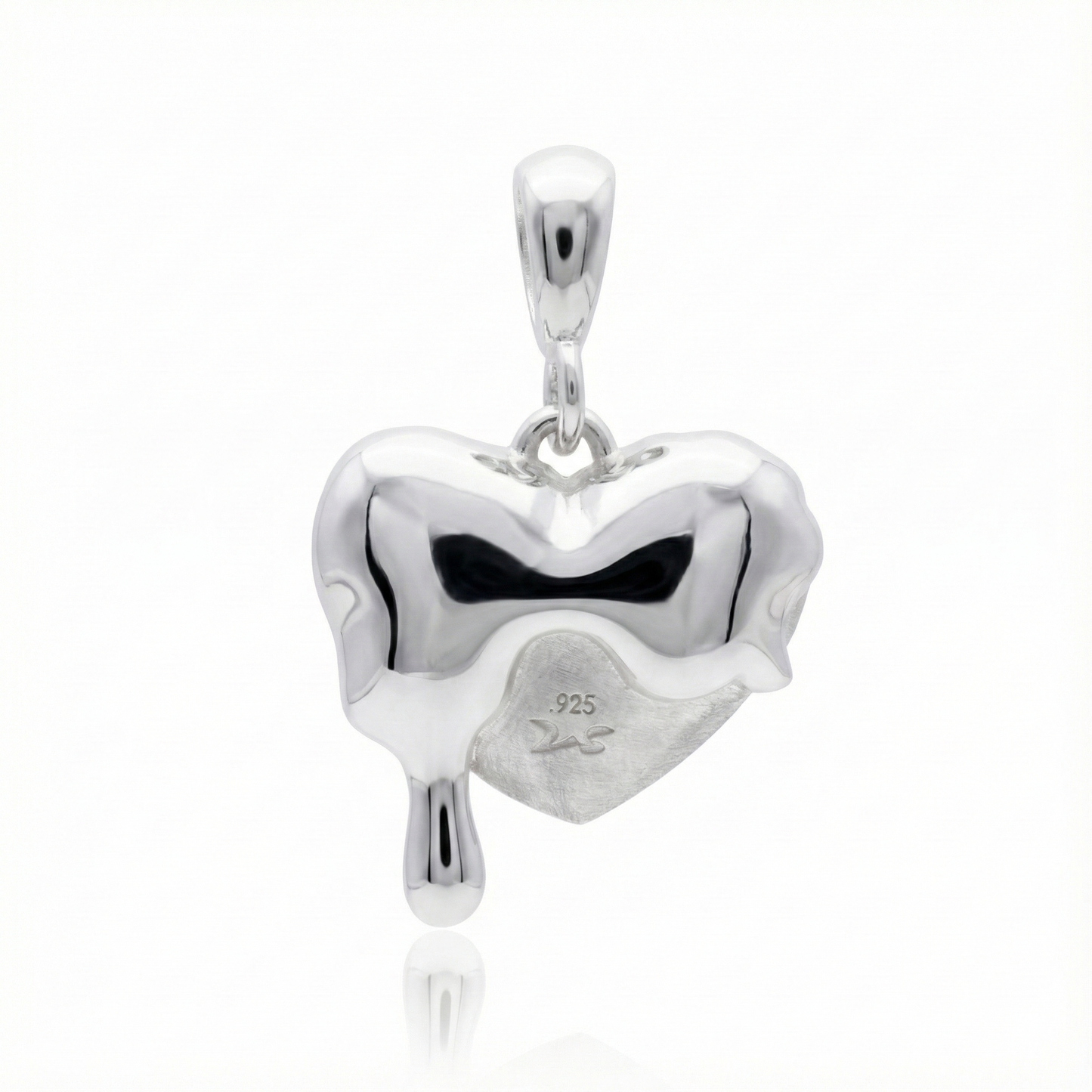 Dije de Plata Esterlina de corazon derretido atras