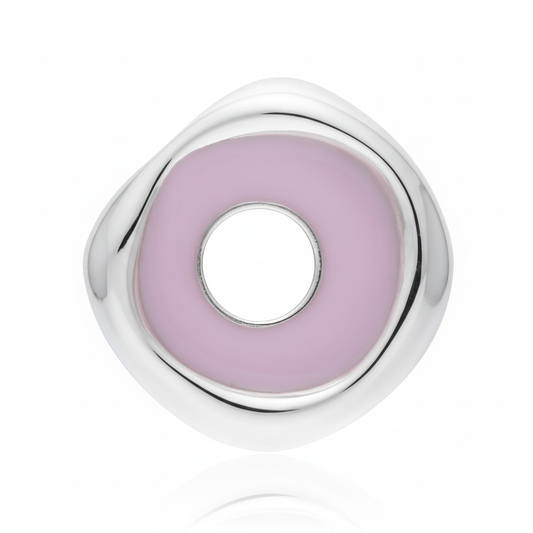 Dije de Plata 925 con resina rosa pastel