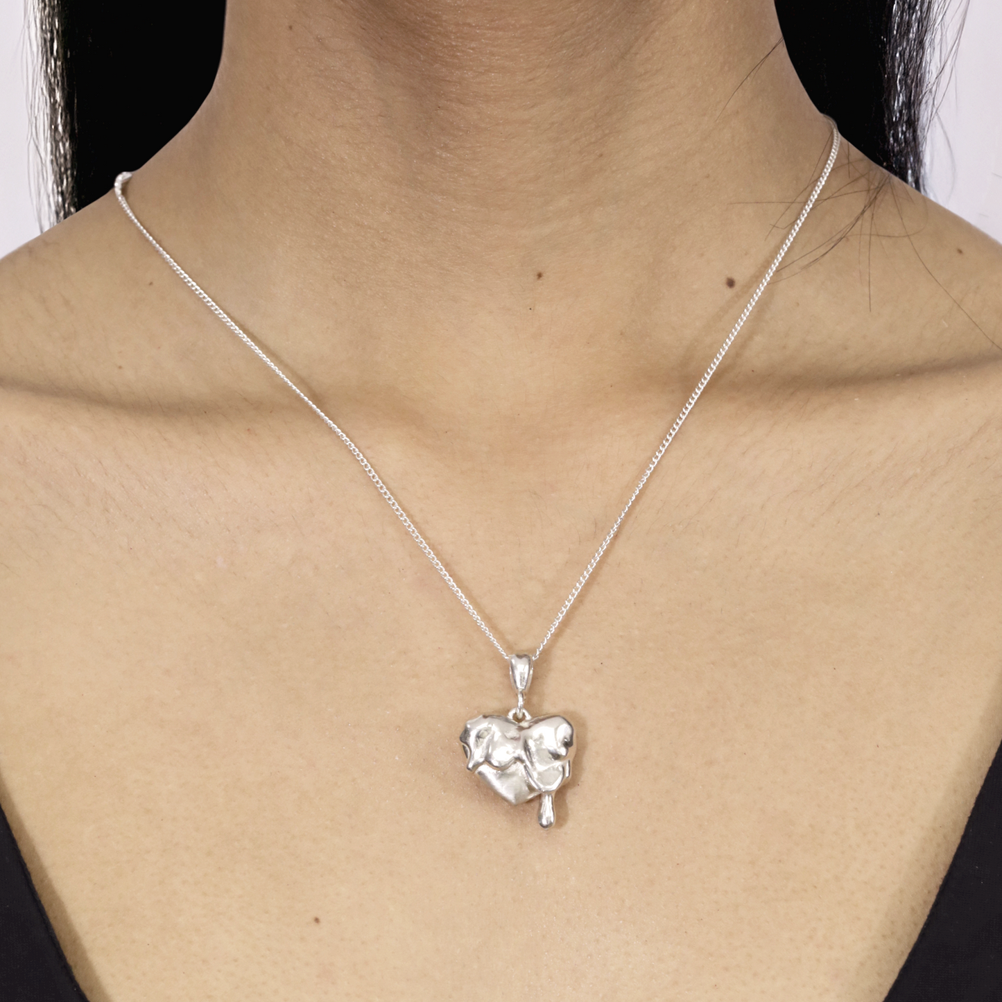 Model Photo with necklace Dripping Love