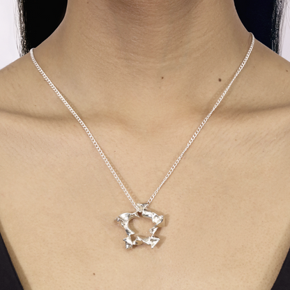 Model photo with necklace Spike Star