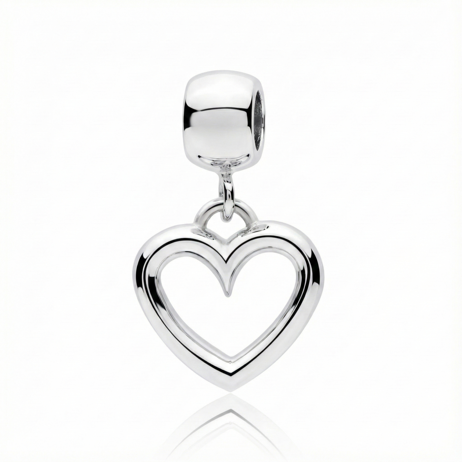 Hollow Love Pendant Silver Front