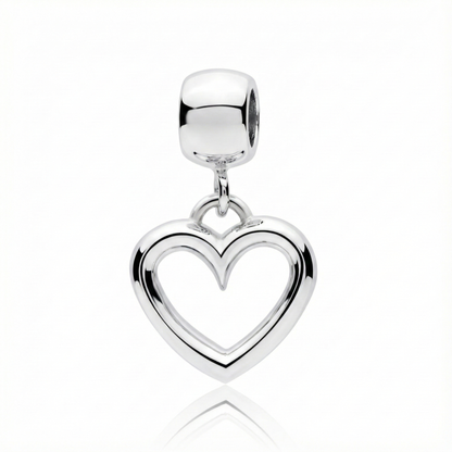 Hollow Love Pendant Silver Front