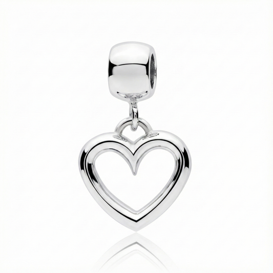 Hollow Love Pendant Silver Front