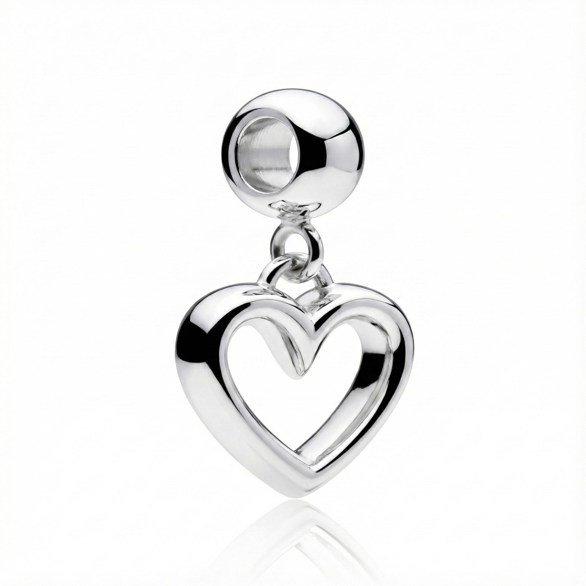 Hollow Love Pendant Silver Side
