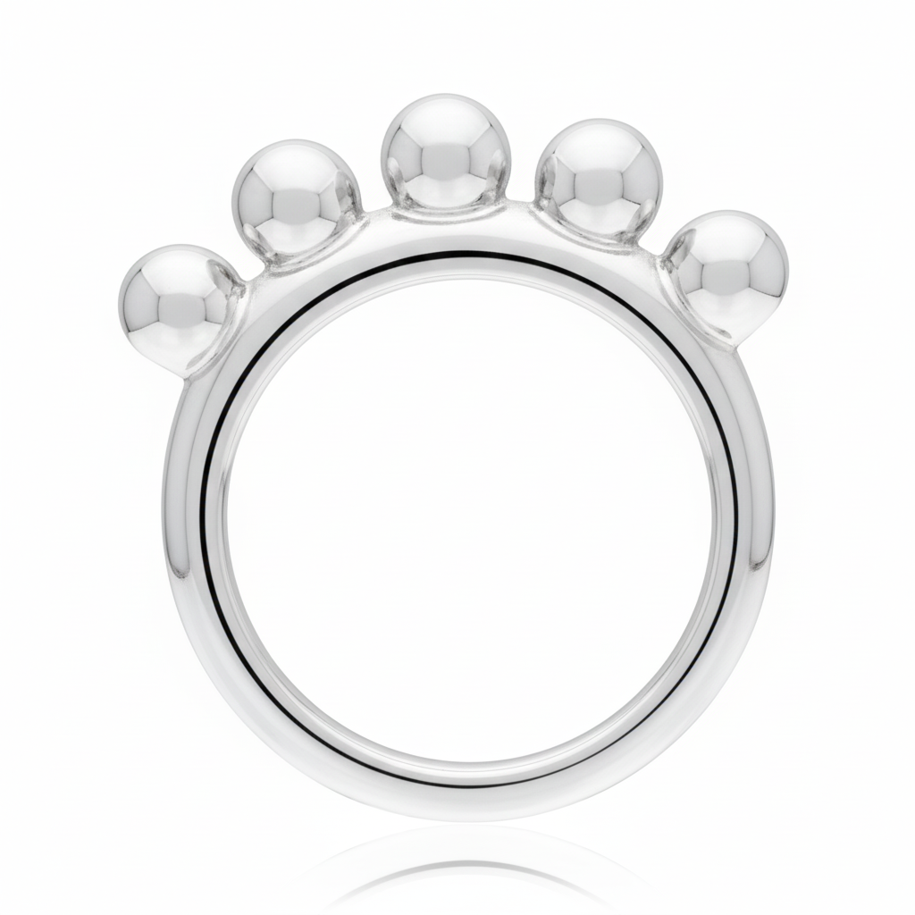 Anillo de plata 925 con burbujas de plata parado