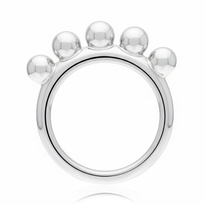 Anillo de plata 925 con burbujas de plata parado
